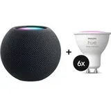 Apple HomePod mini + Philips Hue White & Color Ambiance GU10 - 6er-Set