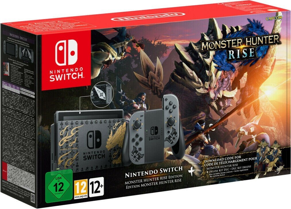 Nintendo Switch Monster Hunter Rise Limited Edition Spielekonsole Grau Gold grau