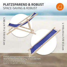 ECD Germany Sonnenliege 100 x 83 x 57,5 cm Blau