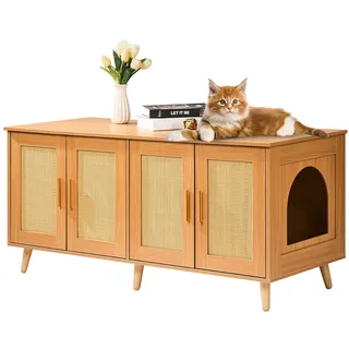 Vevor Katzentoilette Katzenklo Schrank Katzenschrank 1,19x0,5x0,55m Holzfarbe
