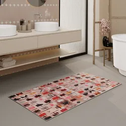 Badematte WECON HOME "Nelson", bunt, H:0,5mm, Polyester, Badematten, orientalisch, waschbar, rutschfest, schnell trocknend, Badteppich