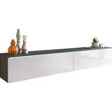 muebles slavic P & B Lowboard 180x30 cm Anthrazit/Weiß Hochglanz Holzwerkstoff