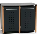 Mülltonnenverkleidung Typ-LD, 2x 120l, Türfarbe Anthrazit - Grau