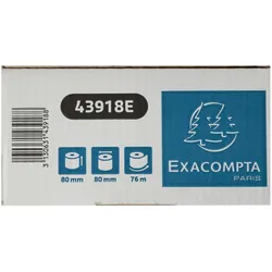 Exacompta 43918E 30x Thermorolle 52g 80x80mm, für Kassenbons, Safe Contact - Weiß