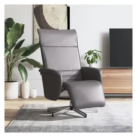 vidaXL Relaxsessel mit Fußteil Kunstleder 86,5 x 107,5 x 86,5 cm Grau drehbar
