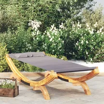 vidaXL Loungebett 100x188,5x44 cm Bugholz Massiv Anthrazit