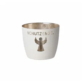 Giftcompany Windlicht Madras M 8,5 cm Weiß/Gold
