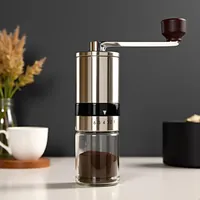 KANDONEX Handkaffeemühle - Manuelle Burr-Kaffeemühle mit einstellbarem Kegelmahlwerk, präziser Mahlgrad von Espresso bis French Press, tragbar für Zuhause, Büro, Camping