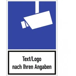 Dreifke® Aufkleber, Video-Infozeichen mit Text und/oder Logo nach Ihren Angaben, Folie, 90x135 mm