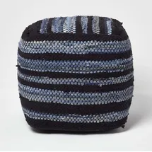 Homescapes Sitzwürfel Denim 40 x 40 x 40 cm Blau