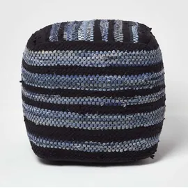 Homescapes Sitzwürfel Denim 40 x 40 x 40 cm Blau
