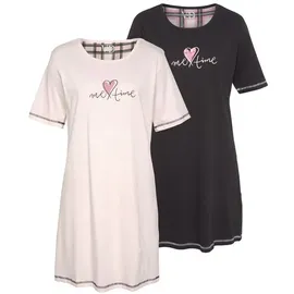 vivance dreams by lascana Sleepshirt Nachthemd kariert Rosa/Schwarz 32/34
