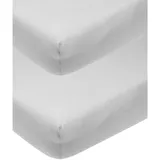 Meyco 565205 Jersey Spannbettlaken 2-Pack Baby Bett 100% Baumwolle 70x140/150 cm Hellgrau
