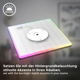 B.K.Licht - LED Deckenlampe mit indirektem Licht, Fernbedienung, RGB+W schwarz