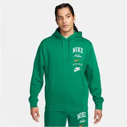 NIKE Club Fleece Hoodie Herren 365 - malachite/safety orange XL
