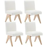 WAHSON OFFICE CHAIRS Esszimmerstuhl 2er Set Küchenstühle aus Chenille, Polsterstuhl ohne Armlehnen (4 St) beige