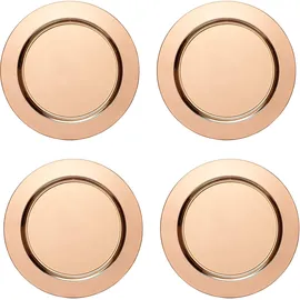 Echtwerk 4-teiliges Platzteller/Servierteller Set Shiny aus hochwertigem Edelstahl, Kupfer-Edition, Ø 33,2 cm