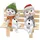 Dekohelden24 Schneekinder mit Mütze und Schal in rot-grün als Kantensitzer im 2er Set, L/B/H je Figur 6,5 x 6,5 x 12 cm