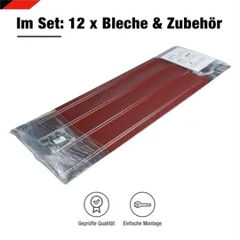 bravo the smart solution Trapezblech 12 x Abdeckblech 125 x 45 cm 6,75 m2 Stärke 0,3 mm Rot