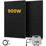 EcoFlow Balkonkraftwerk Set, 890/1000Wp Bifaziale Solarmodule, 800W Wechselrichter, Powerness - 2 x 450Wp Bifaziale Full Black / ohne Speicher / Standardversand (Versandkosten werden bei der Kasse berechnet)