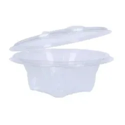 Verive Salatbox mit Deckel, rPET, 375 ml, Transparente Salatschale für Außer-Haus-Gerichte, 1 Packung = 50 Stück