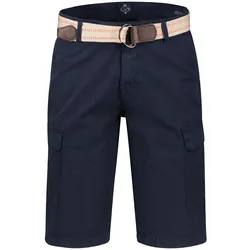 Bermudas LERROS "LERROS Cargo-Bermuda mit Gürtel", Herren, Gr. 31, blau (classic navy), 100% Baumwolle, Hosen