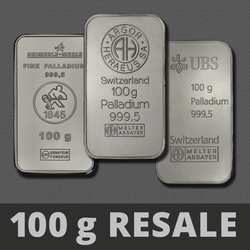 Palladiumbarren 100g Resale