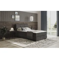 Boxbett INOSIGN "Brewdley mit Bettkasten, inkl. Matratze", schwarz (savona 21 schwarz), B:145cm L:215cm, Komplettbetten, Topper und Zierkissen, in verschiedenen Härtegraden verfügbar