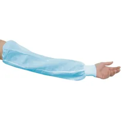 Ärmelschoner mit Strickbündchen aus SMS 45 cm lang 10x100 Stück Blau Schutzärmel Schutzkleidung
