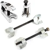 XPOtool Federspanner Satz 4-tlg. 375 mm aus Stahl, mit Kugelgelenkabzieher Montagespanner Audrücker, für Pkw Tuning Tieferlegung, Spannwerkzeug