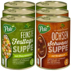 Pote Delikatess Suppe 400 ml, verschiedene Sorten, 6er Pack