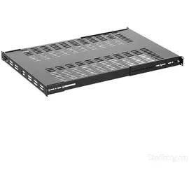 Startech 1 HE verstellbarer Schwerlast Fachboden Serverschrank Zubehör, Schwarz