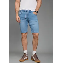 Arizona Jeansshorts ARIZONA, Herren, Gr. 40, N-Gr, bleached, Denim/Jeans, Obermaterial: 78% Baumwolle, 21% Polyester, 1% Elasthan, unifarben, regular fit kniefrei, Jeans Jeansshorts, gerade geschnittenes Bein, Regular Fit Passform