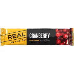 DRYTECH REAL ON THE GO Proteinriegel Cranberry - Vegan - Energieriegel (Gr 40g)