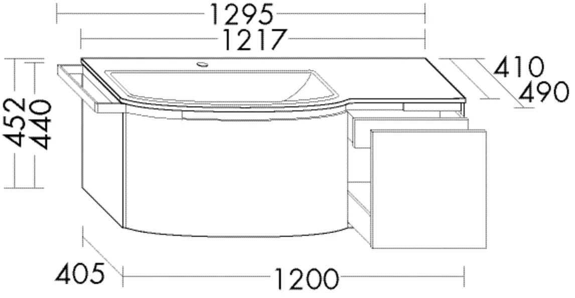 Burgbad Keramik Waschtisch-Set YSO PG2 HGL Eiche Natur/Taupe, SFAE121RF2178C0040 SFAE121RF2178C0040