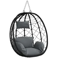 VidaXL Hängesessel Korb ohne Gestell Anthrazit Poly Rattan