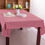 Baumwolle Leinen Tischdecke Abwaschbar, Fansushop Kariert Eckig Garten Pflegeleicht Schmutzabweisend Tischtuch Fleckschutz Schmutzabweisend Tischwäsche Outdoor (120x120cm,rot)