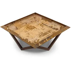 TheFavilla Feuerstelle Corten-Stahl rostig – Firesheet Outdoor-Feuerkorb (77x77 cm) – Wetterfest