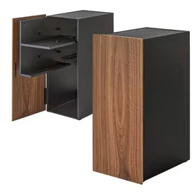 Yamazaki Beistellschrank Metall 24 x 60 x 36 cm schwarz 2 Fächer