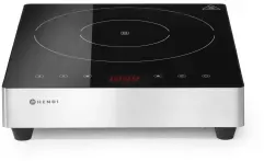 HENDI Induktionskocher Kitchen Line, 3500W, Induktionsplatte mit Keramikglas Oberfläche mit integrierter Digitalanzeige, Maße: (B x T x H) 417 x 337 x 85 mm