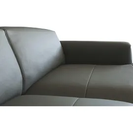 Livetastic Ecksofa Leder 3-Sitzer Dunkelgrau