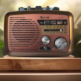 Retoo Retro Radio Bluetooth FM Kofferradio braun