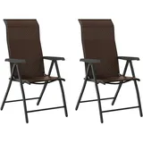 vidaXL Gartenstühle 2 Stk. Klappbar Braun Poly Rattan