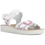 Geox J Costarei Gi J15EAB0 Sandalen, Weiß (White/Fuchsia), 28 EU Schmal