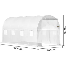 Vevor Foliengewächshaus Verzinkter Stahl Weiß PE 4 mm 9,66 m2