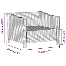 vidaXL Gartensessel 59 x 59 x 108 cm grau 4 St.