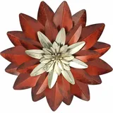 Hofmann Living And More Wanddekoobjekt Blüte braun|rot Ø 36 cm x 36 cm x 36 cm x 4 cm
