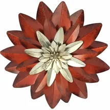 Hofmann Living And More Wanddekoobjekt Blüte braun|rot Ø 36 cm x 36 cm x 36 cm x 4 cm