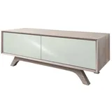 Massivmoebel24 TV-Board Akazie 125x45x45 braun-weiß lackiert TROMSO #107