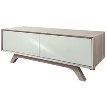Massivmoebel24 TV-Board Akazie 125x45x45 braun-weiß lackiert TROMSO #107